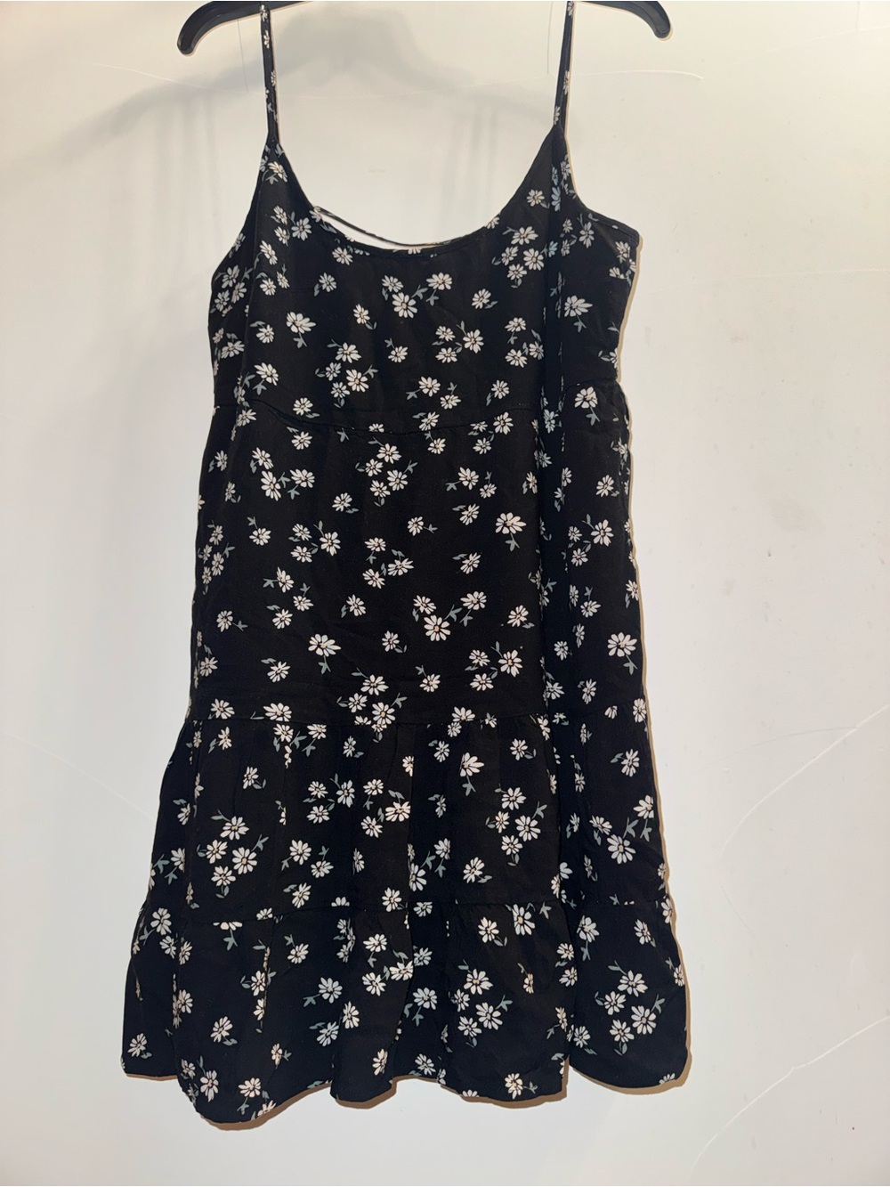 Hollister Black Floral Spaghetti-Strap Dress